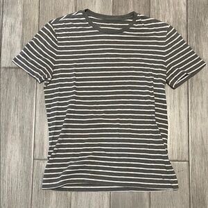 Banana Republic Charcoal and White Striped Tee